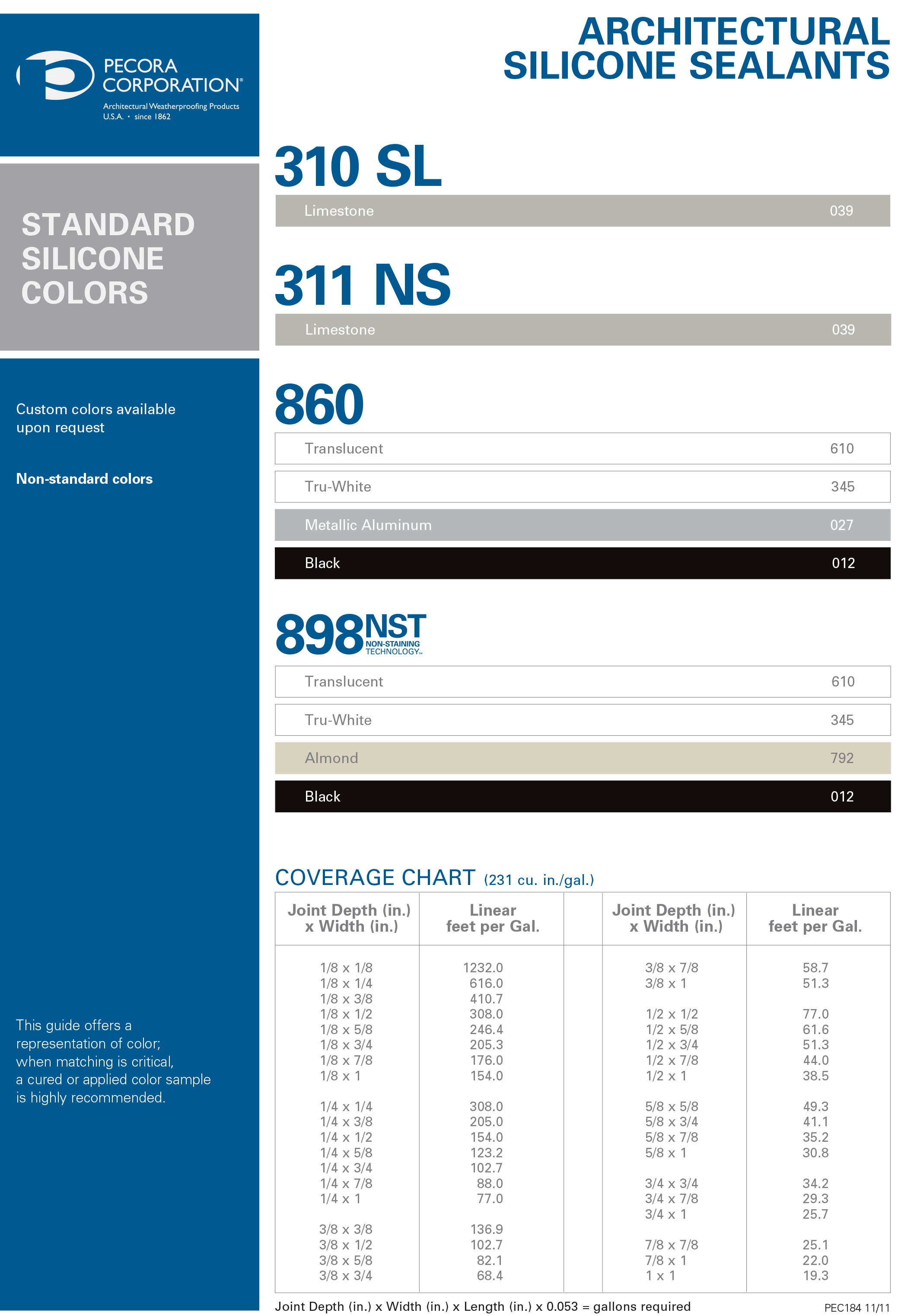 pecora-890-fts-color-chart