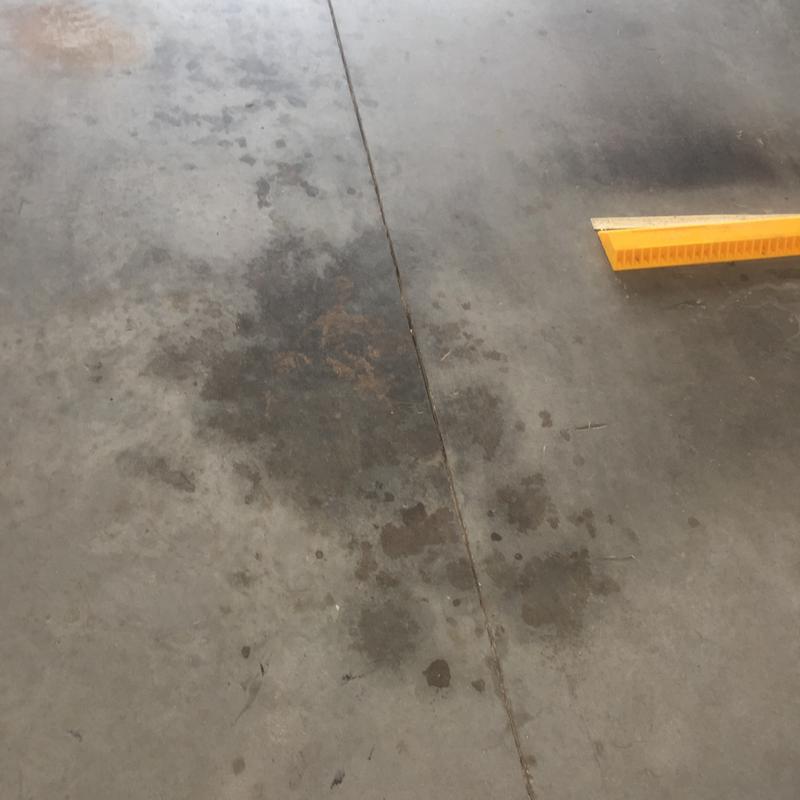 oil soaked concrete